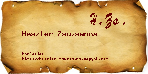 Heszler Zsuzsanna névjegykártya